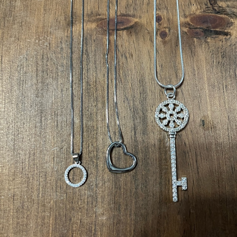 925 silver plated necklaces (3)